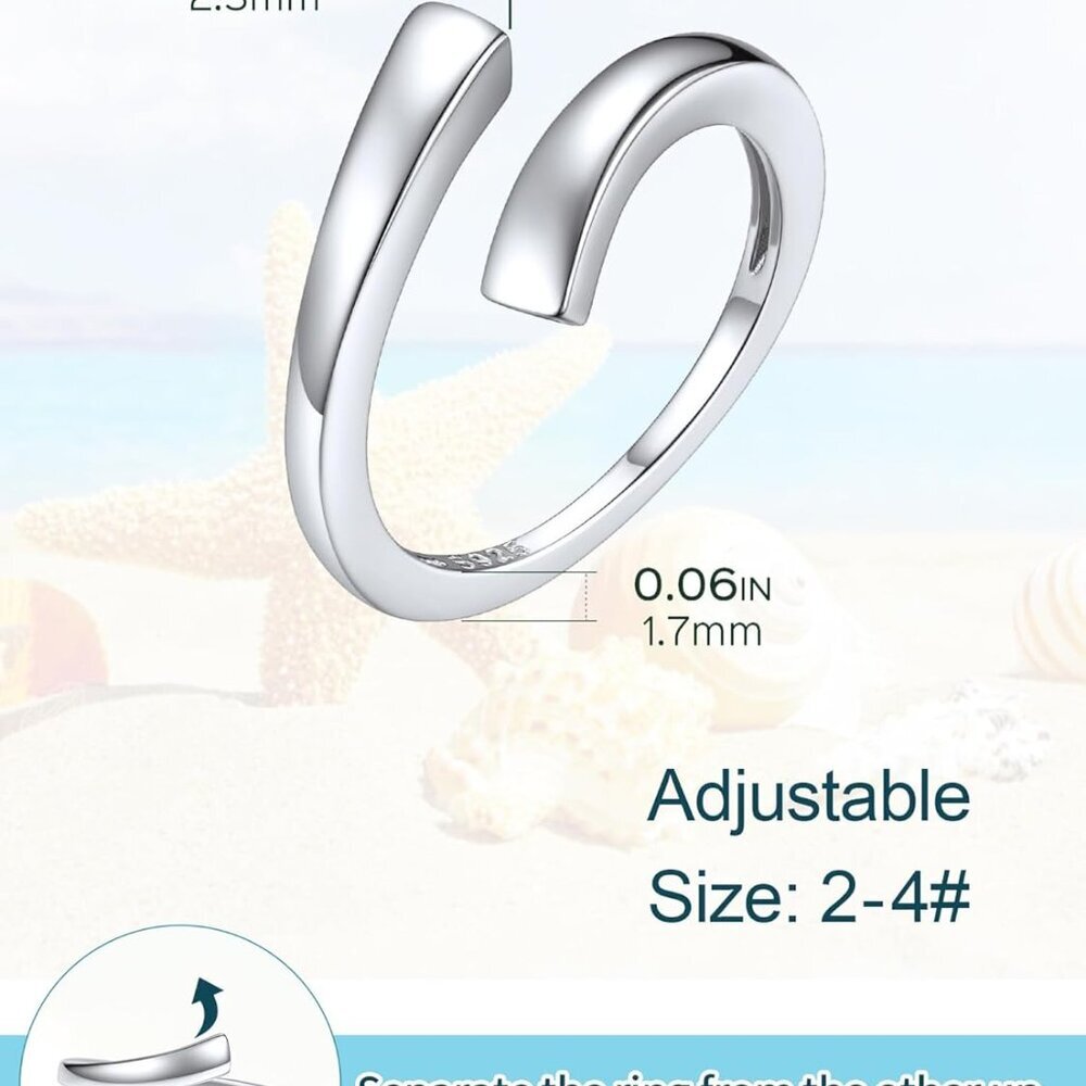 Sterling Silver Toe Ring Adjustable Hypoallergeni… - image 6